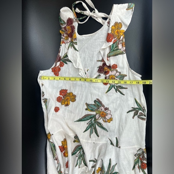 Free People Summer in Tulum white linen blend tunic top or mini sun dress medium - Picture 9 of 12